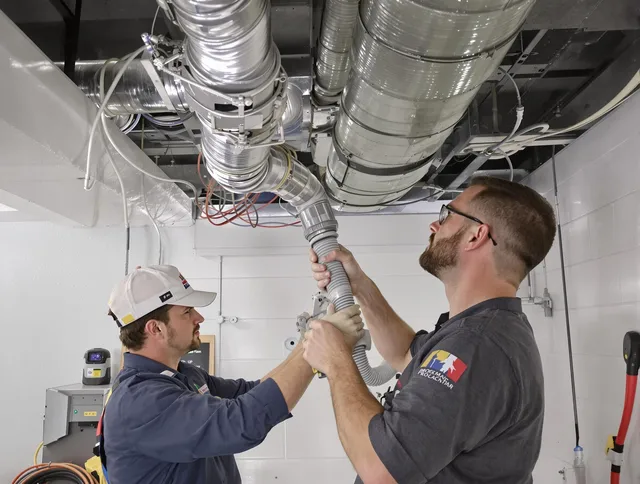 Winchester Air Duct Cleaning technician performing thorough AC duct cleaning in Winchester