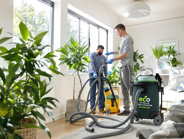 Winchester Air Duct Cleaning technician performing eco-friendly duct cleaning using sustainable methods in Winchester